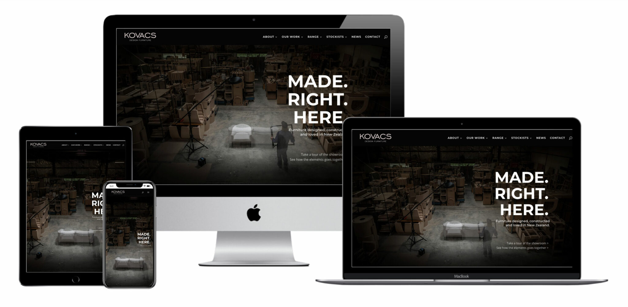 Kovacs luxury furniture website screenshot