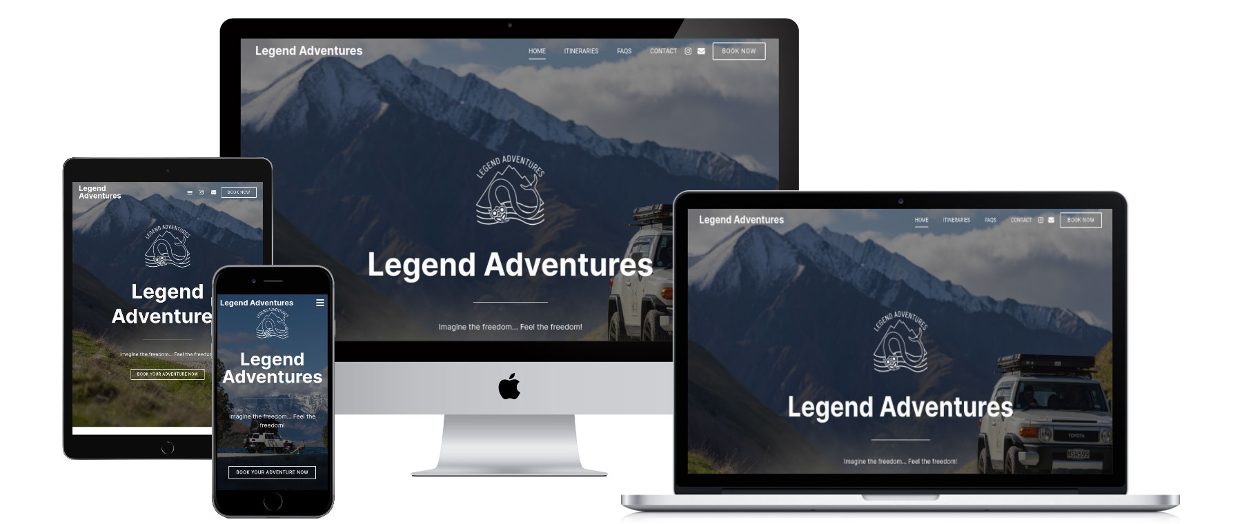 Legend Adventures website screenshot