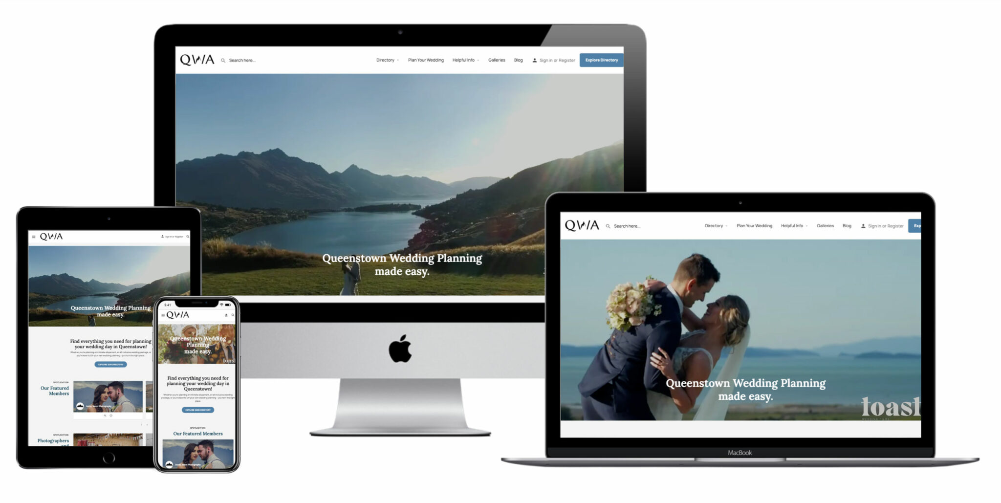 Queenstown Wedding Association website screenshot