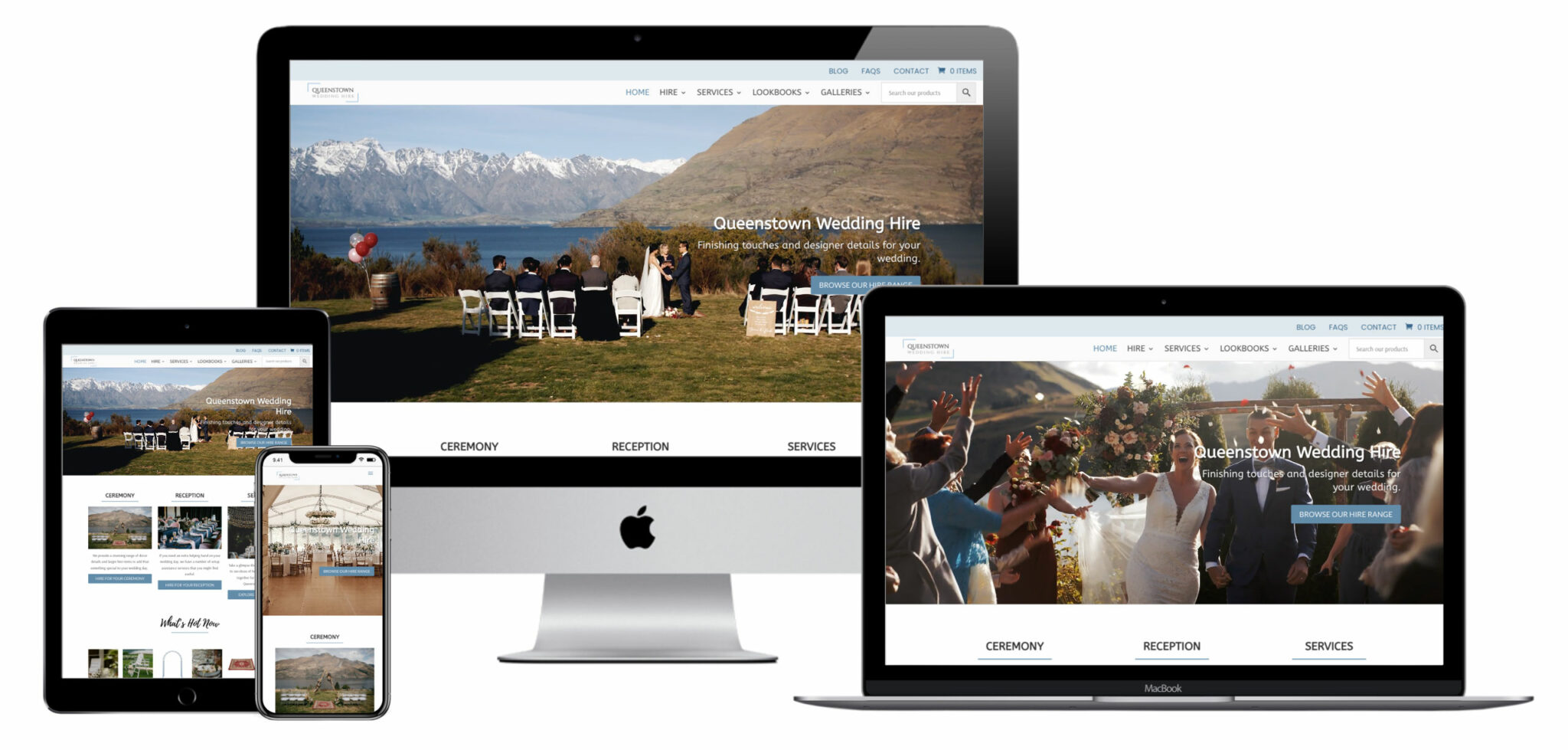Queenstown Wedding Hire website screenshot