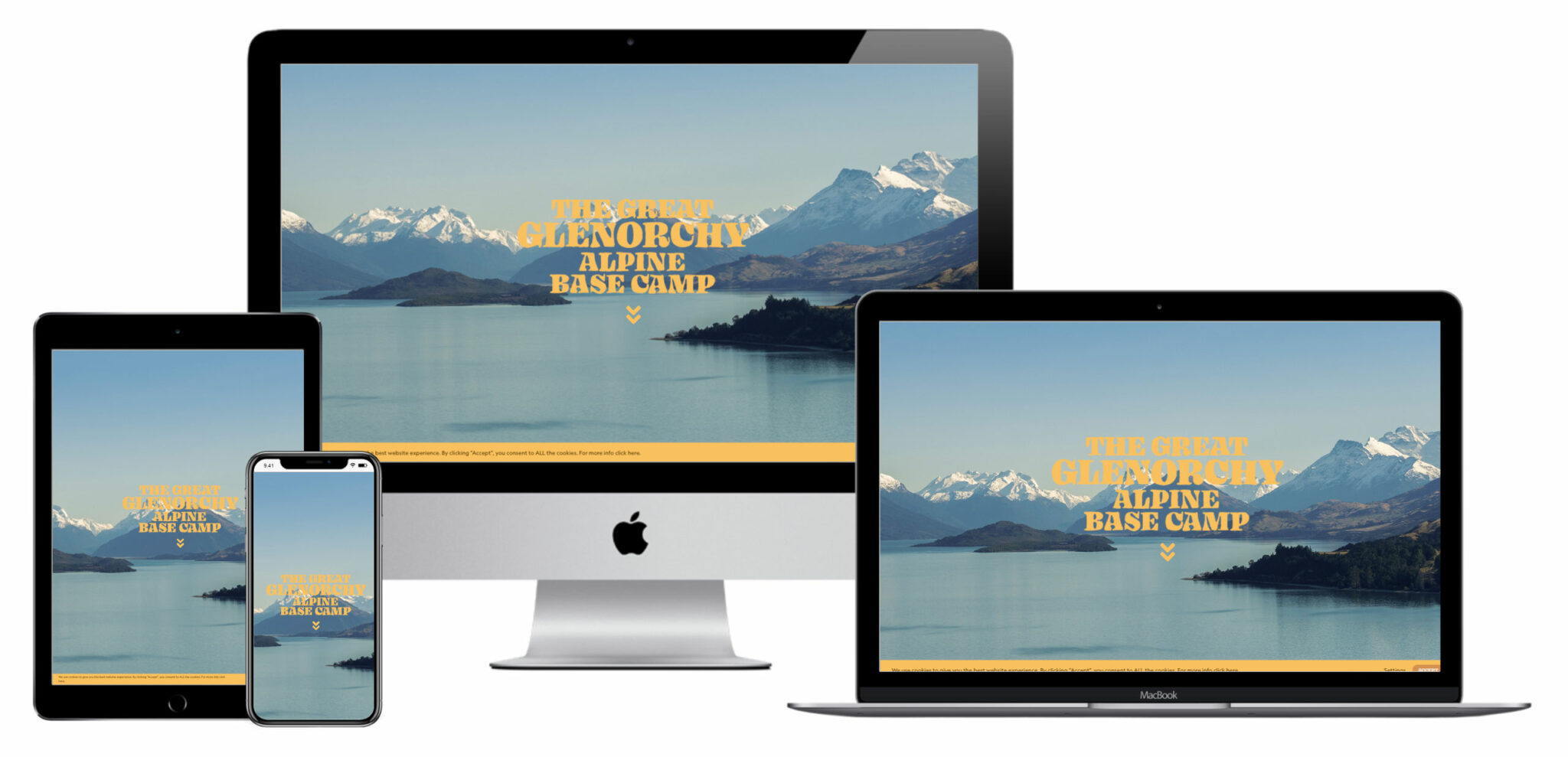 The Great Glenorchy Alpine Base Camp website screenshot